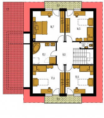 Mirror image | Floor plan of second floor - KLASSIK 162